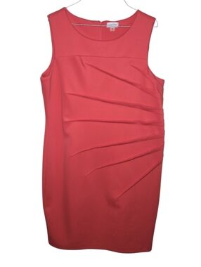 Calvin Klein Coral Starburst Ponte Knit Shift Dress Size 14W
